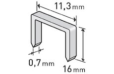 Spony, balení 1000ks, 16mm, 11,3x0,52x0,70mm, EXTOL PREMIUM