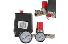 Tlakový spínač pro kompresor 230 V, 2x manometr MAR-POL G80318