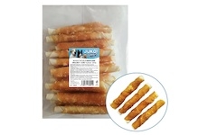 Tyč buvolí bílá obalená kuřecím masem JUKO Snacks 12,5 cm (20 ks)