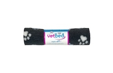 Vetbed protiskluz / Drybed grafitová modré a bílé packy DELUXE 75 x 50 cm, vlas 30 mm