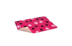 Vetbed protiskluz / Drybed růžová černé a bílé packy, role 10 x 1,5 m, vlas 30 mm
