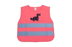Výstražná vesta dětská růžová DINOSAUR AMIO-03989