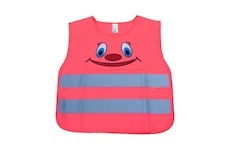 Výstražná vesta dětská růžová SMILE AMIO-03988