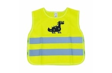 Výstražná vesta dětská žlutá s certifikátem DINOSAUR AMIO-03936