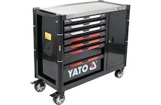Yato Skříňka dílenská pojízdná prázdná 7 zásuvek + úložiště YT-09033