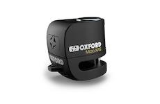 zámek kotoučové brzdy Micro XA5, OXFORD (integrovaný alarm, černý, průměr čepu 5,5 mm)