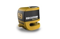 zámek kotoučové brzdy Micro XA5, OXFORD (integrovaný alarm, žlutý/černý, průměr čepu 5,5 mm)